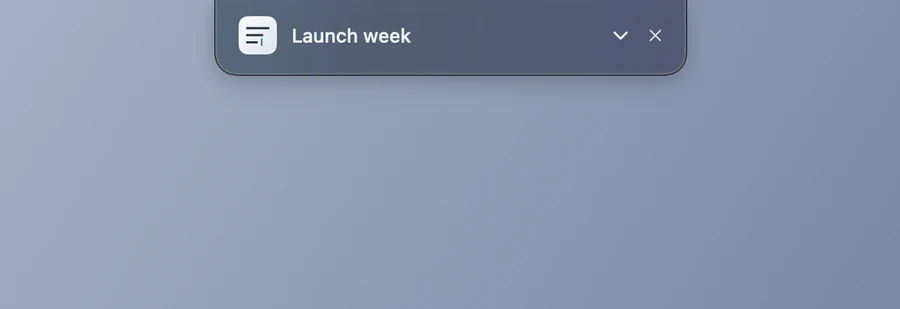 Screenshot of the ezWhiteBoard tab tucked into the top edge of the Mac screen.